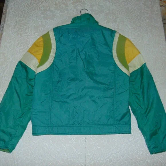 Vintage GH Puffer Jacket Green Yellow Mens M/L Hong Kong Denver Colorado Green